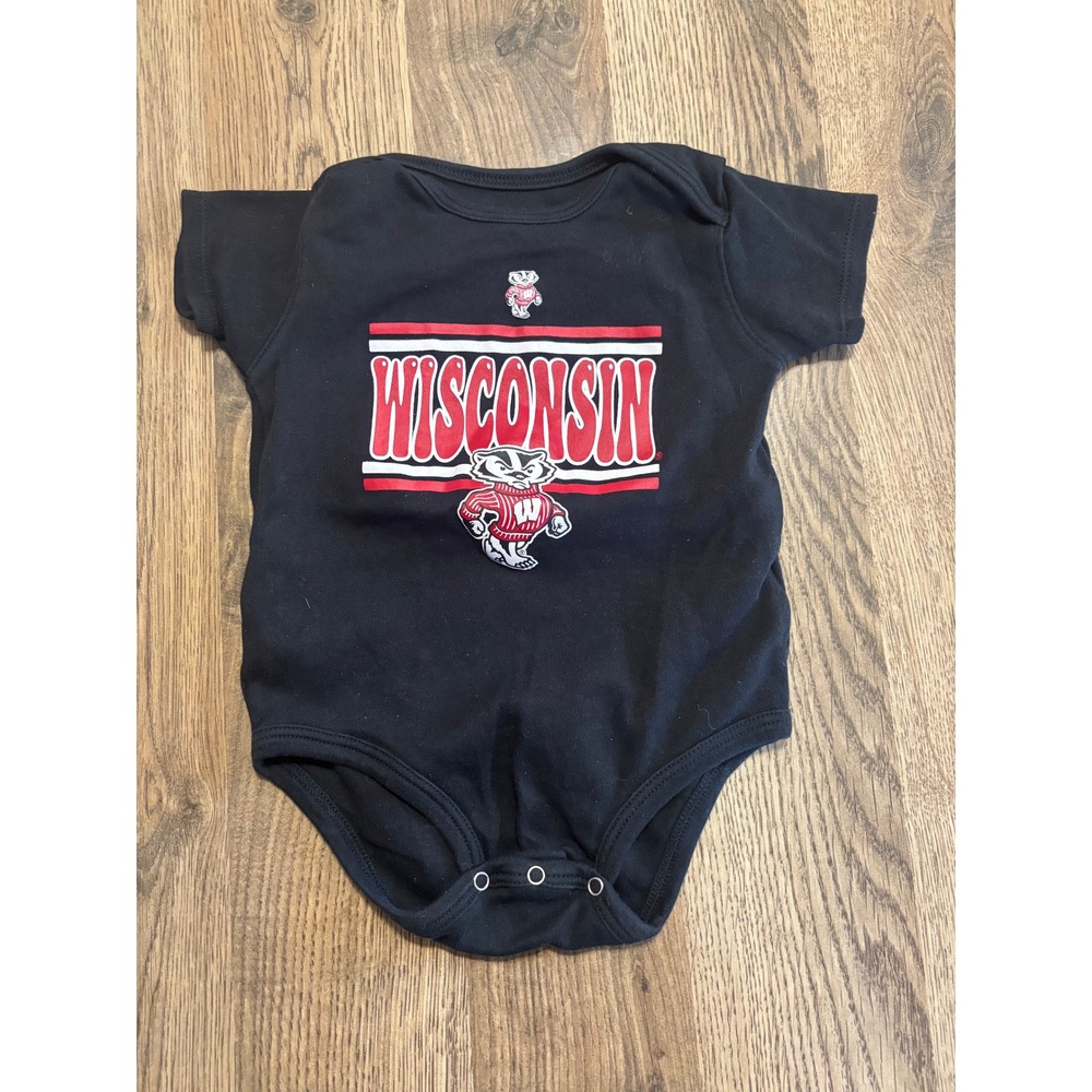 Gen2 Wisconsin Badgers Baby Bodysuit Unisex 24M Black Infants NCAA Excellent